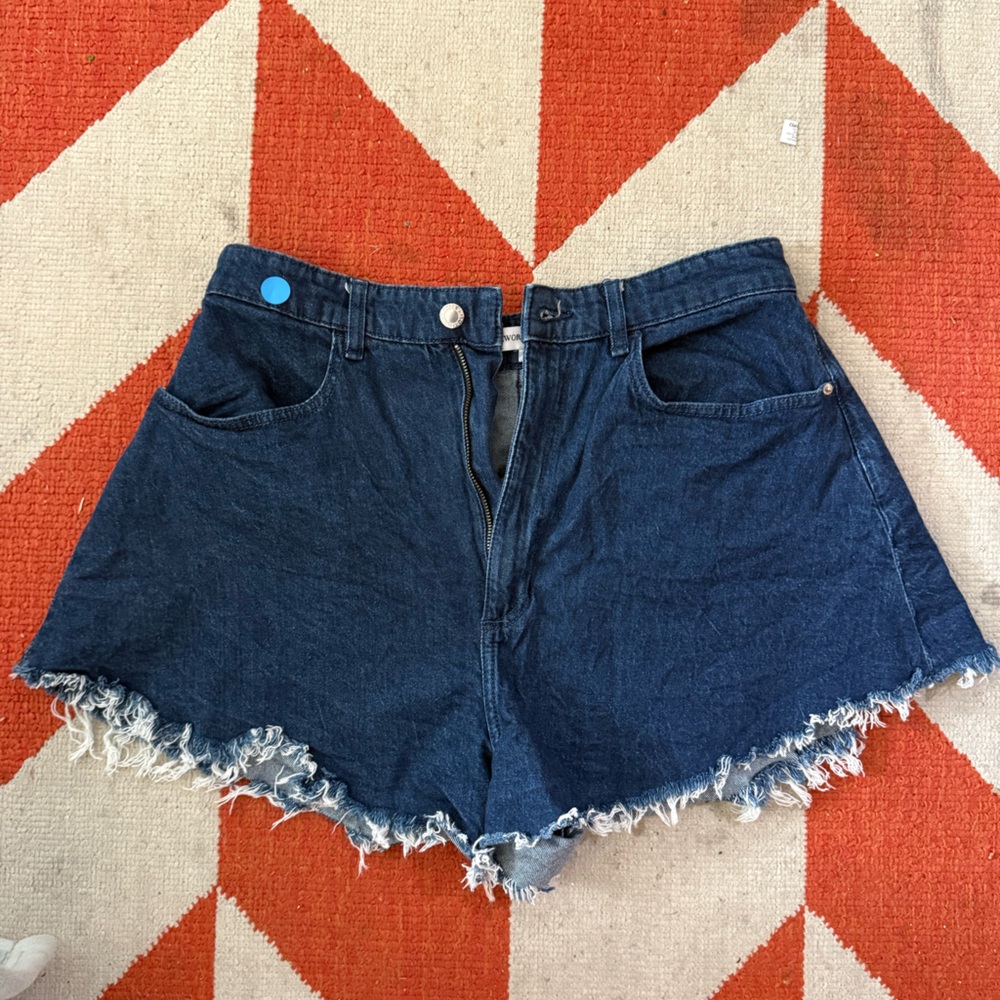WeWoreWhat High Waist Blue Denim Shorts